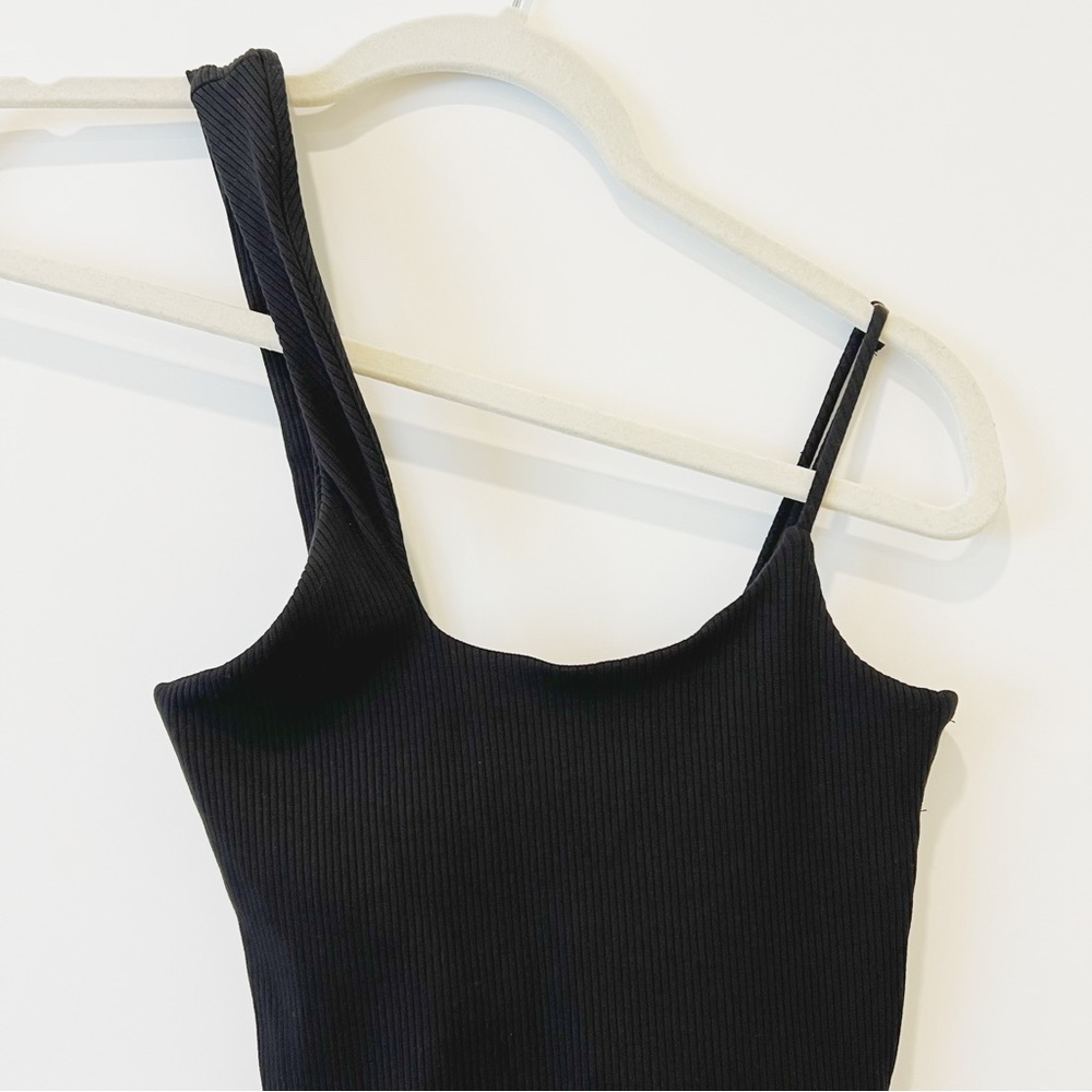 NWT H:ours Sophie Catsuit Asymmetrical One Shoulder Strap Rib Crop Jumpsuit XS - Picture 7 of 9